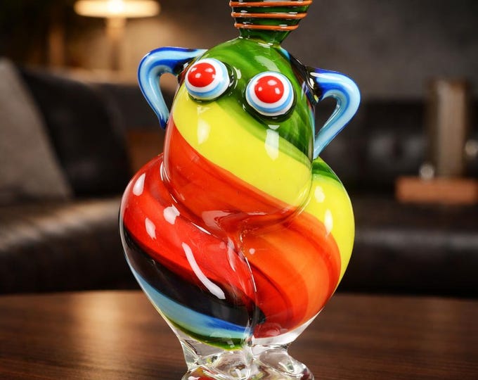 A Murano Style Glass Figurine Of A Female Dancer 33cm Rainbow