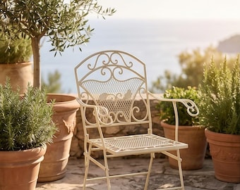A Vintage Antique Style Armchair White