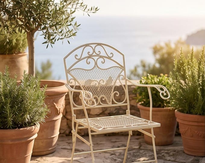 A Vintage Antique Style Armchair White