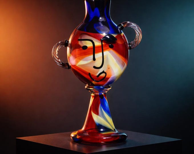 A Murano Style Abstract Glass Vase 52cm