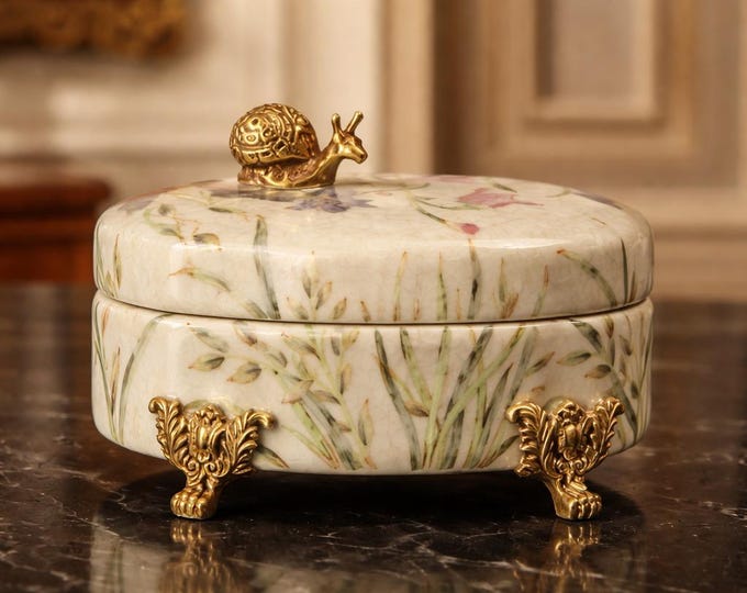 A Bronze Mounted Porcelain Jewelry Box