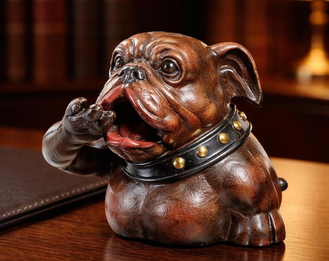 A Cast Iron Bulldog Mechanical Bank 15cm