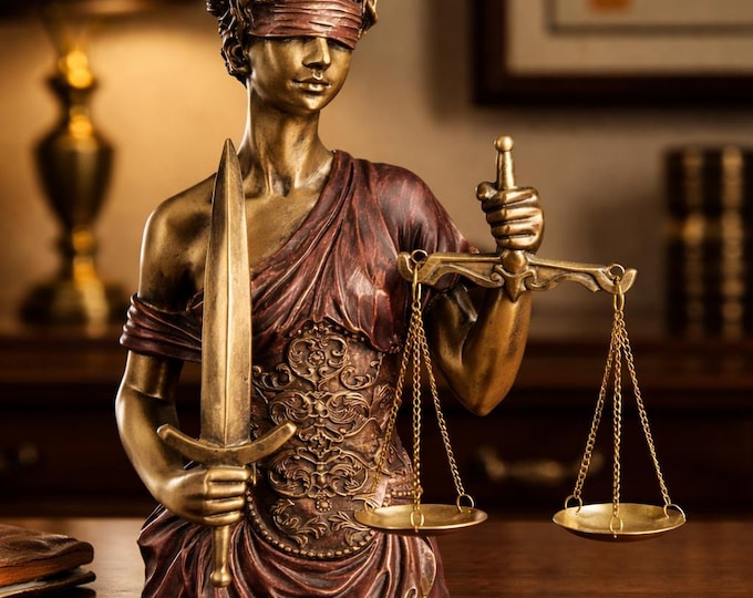 A Polyresin Buste Of Lady Justice 33cm