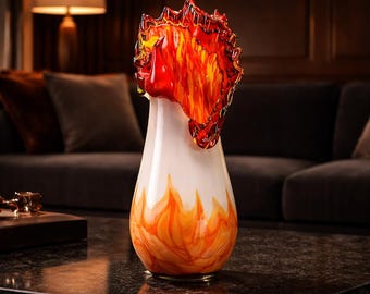 A Murano Style Glass Vase With a Peacock 50cm