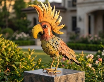 A Metal Sculpture Of A Cockatoo 53 cm