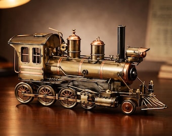 A Metal Model Of A Vintage Locomotive 35cm Handcrafted