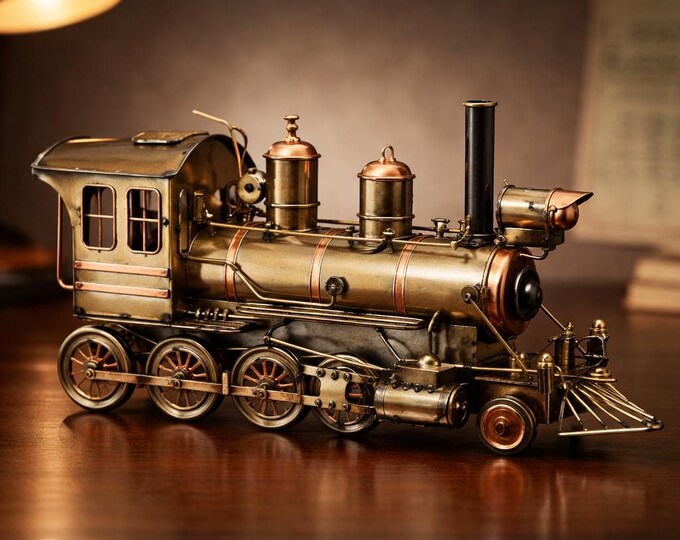 A Metal Model Of A Vintage Locomotive 35cm Handcrafted