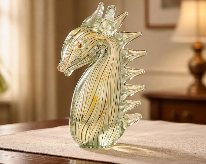 A Murano Style Glass Figurine Of A Horsehead 20cm
