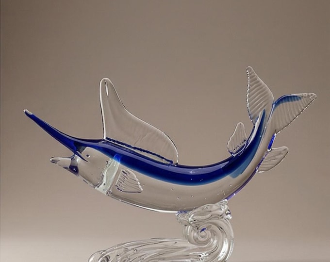 A Murano Style Glass Figurine Of A Marlin 32cm