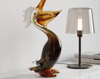 A Murano Style Glass Figurine Of A Pelican 37cm