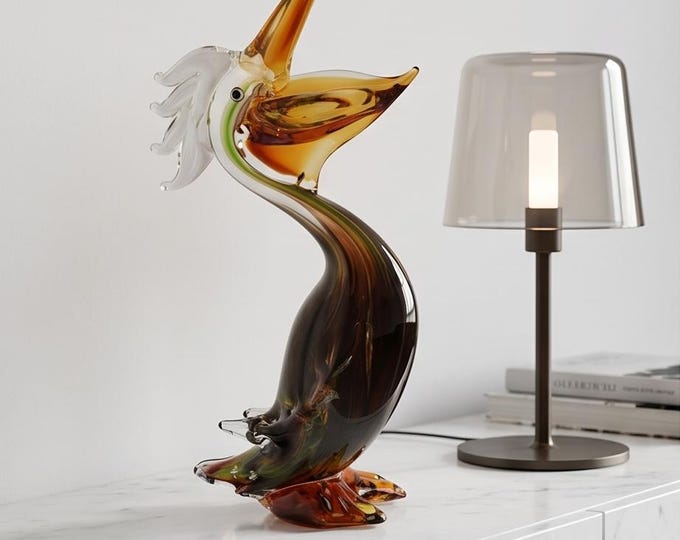 A Murano Style Glass Figurine Of A Pelican 37cm