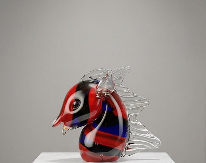 A Murano Style Glass Figurine Of A Horsehead 15cm