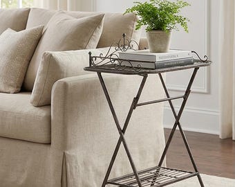 A Wrought Iron Art Serving Table, Brown