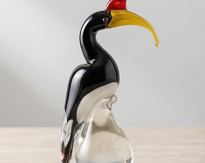 A Murano Style Glass Figurine Of A Hornbill 19cm