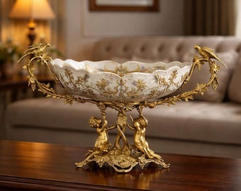 A Bronze Mounted Porcelain Fruit Stand