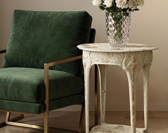 A White Cast Iron Art Nouveau Flower Table