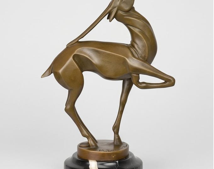A Bronze Sculpture Of An Art Deco Antilope 23 cm
