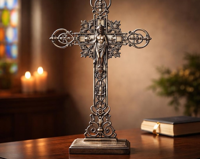 A Cast Iron "Mary Of The Roses" Cross 88cm