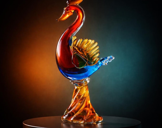 A Murano Style Glass Figurine Of A Phoenix 31cm