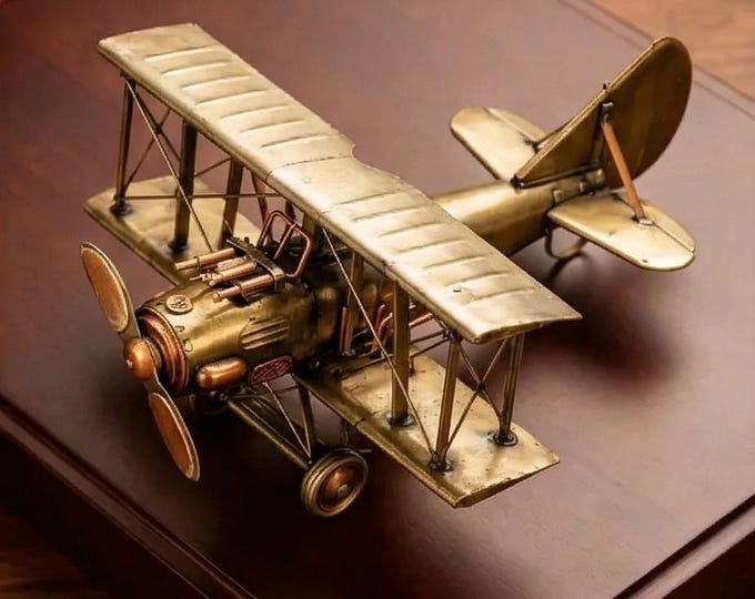 A Metal Model Of An Airplane 35cm Handcrafted