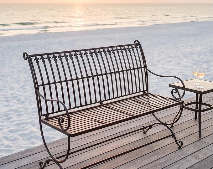A Brown Iron Vintage Garden Bench