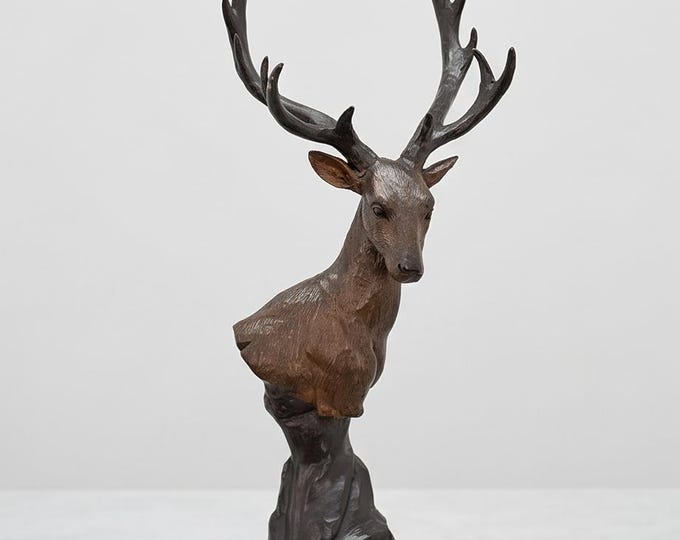 A Bronze Sculpture of A Deer Head 51 cm