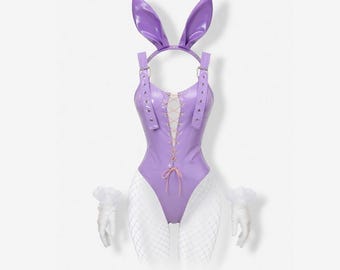 Conjunto de lencería con orejas de conejo, disfraz de cosplay de conejo, atuendo de tocador