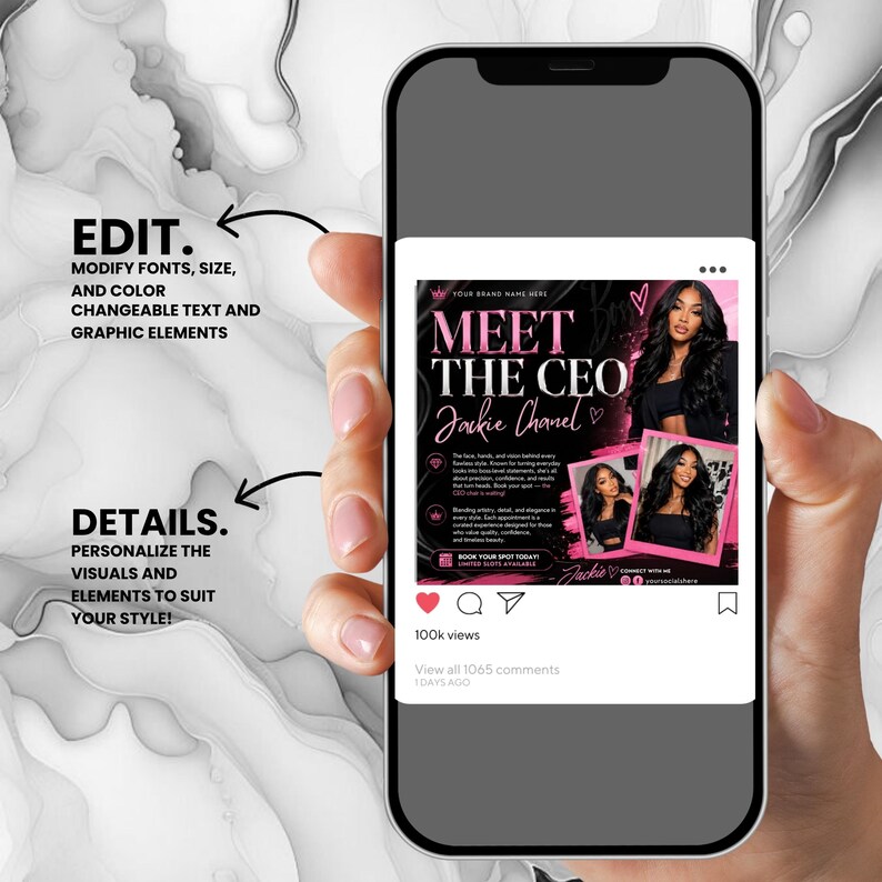 Meet the CEO Flyer Template Editable Canva, Business Owner Introduction ...