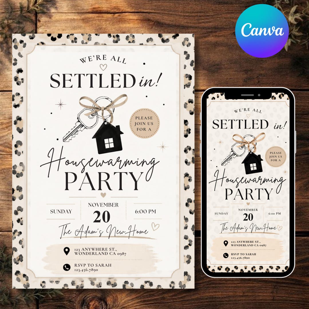 Editable Housewarming Invitation Template, Modern New Home Party Invite ...