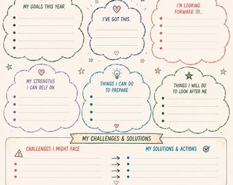 Back to School Student Planner: Mind Map, Wellbeing Worksheet (PDF Download)