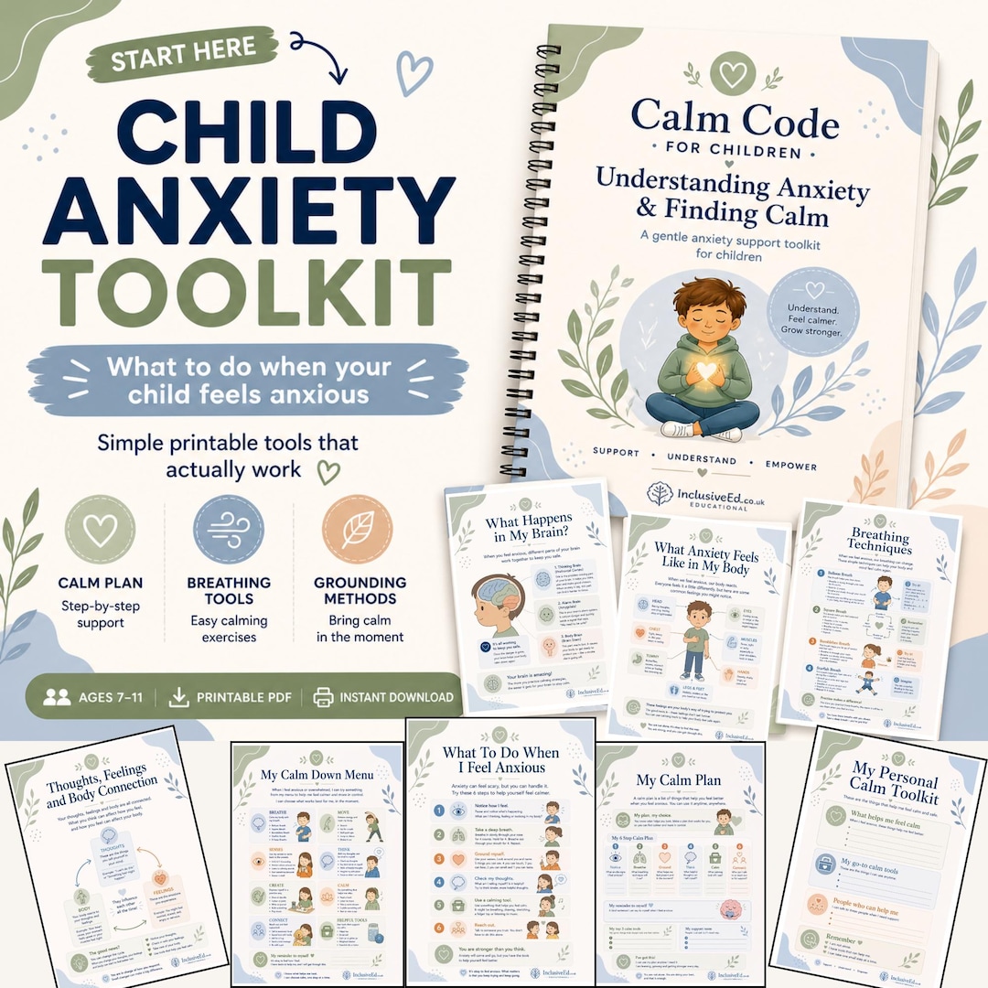 Child Anxiety Toolkit calm down workbook preview