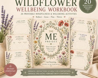 The ME Project™ Wildflower Wellbeing edition| 20 Visual Self-Reflection Activities + Interactive Digital Tool