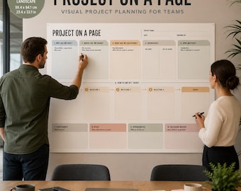 Project Management Planning Tool | Team Workshop, Roadmap & Kickoff Poster A1 A2 A3