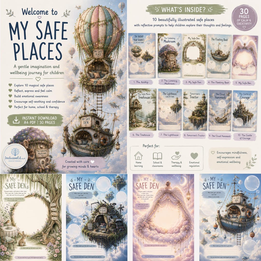 Childrens Emotional Wellbeing Activities 30 printable safe places preview