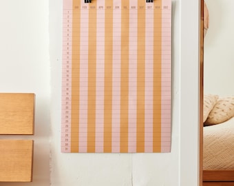 Calendario di compleanno PDF stampabile | Formato verticale A3 | Download immediato