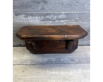Vintage Small Wall Shelf Wood Trinket Candle Display Country Farmhouse