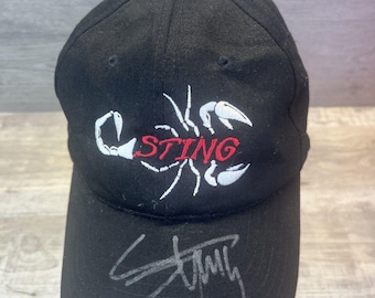 Sting WCW NWO Wrestling Strap Back Hat WWE Signed Scripture Vintage 90s Cap