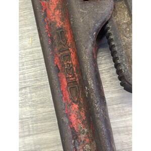 Llave para tubos Ridgid de 24" de alta resistencia, color rojo. Fabricada en EE. UU. (modelo vintage). imagen 3