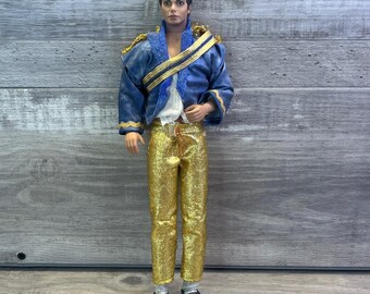 LJN Michael Jackson Action Figure 12" Blue Gold Outfit 1984 Good Vintage Toy