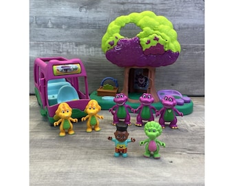 Barneys World Lights Sounds Treehouse Adventure Bus Playset Figures  Lot