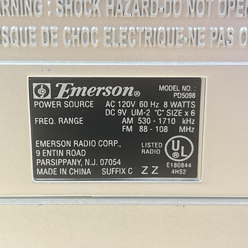 Emerson AM FM Radio CD Player Model PD5098 Radio Works, Cd Player Doesn't Work image 10