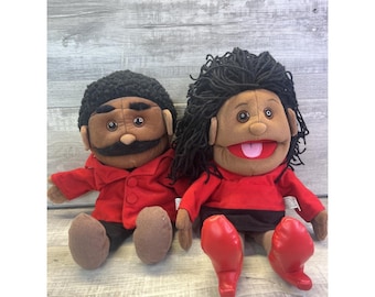 Sunny & Co Toys Full Body Hand Puppet Dad Mom in Red Set Vintage Y2K