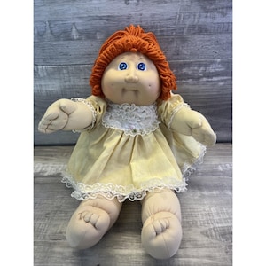Coleco Cabbage Patch Kids Doll Orange Hair Blue Eyes Vintage 80s Brat Face 1980s