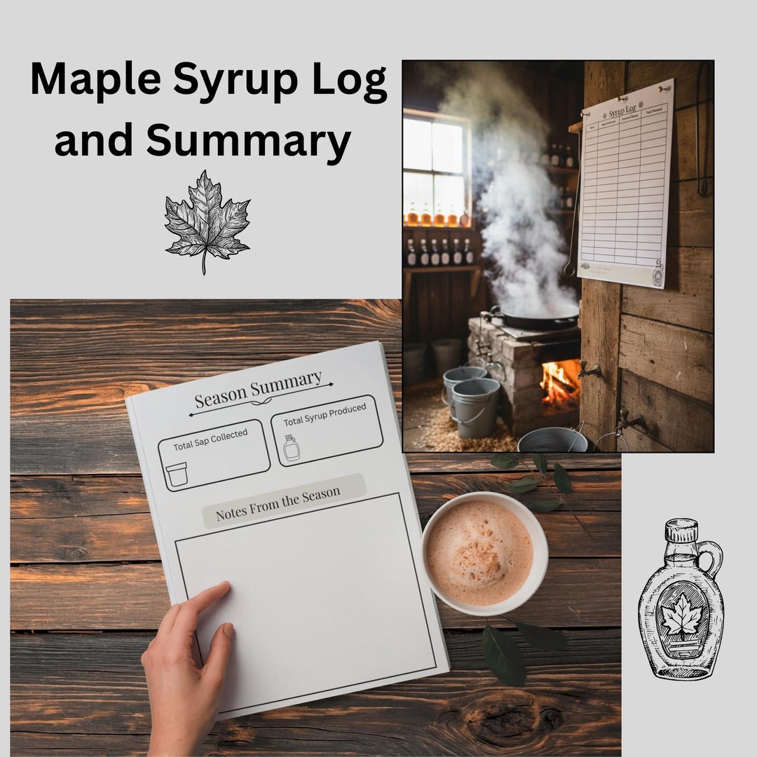 Maple Syrup Log Printable | Homesteading Season Tracker (instant ...