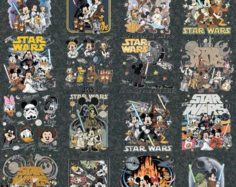 PNG retrô de Star Wars da Disney, PNG retrô do Mickey e seus amigos Jedi, Roupa de férias em família, PNG de desenho animado de ficção científica, PNG para fãs da Disney
