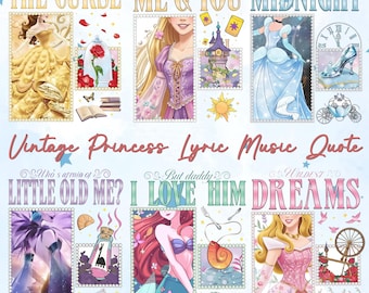 PNG de Disneyworld retro, PNG de cita musical de princesa vintage con letra, PNG de "Pero papá, lo amo", PNG de princesa de Disneyland, PNG de parques mágicos