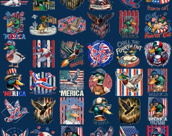 30+ 4. Juli Stockenten Entenjunge PNG, lustiges Patriotisches 'Merica Duck Shirt Design, USA Rot Weiß Blau Sublimation Digitaler Download