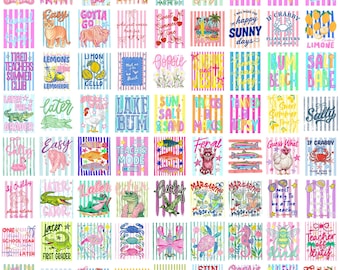 70+ Summer Striped Beach PNG Bundle, Preppy Coastal Bow Sublimation, Vacation Margarita Digital Download Design