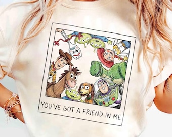 Foto PNG de Toy Story de Pixar retro "Tienes un amigo en mí", Toy Story Land, Woody, Buzz, Jessie, Bullseye, camiseta a juego para vacaciones en Disney 2026