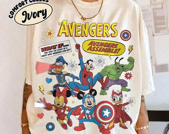 Mickey & Friends Marvel Avengers PNG, Comic Buch Superheld Design, Disney Signatures Kunstwerk, Familienurlaub Digital Download